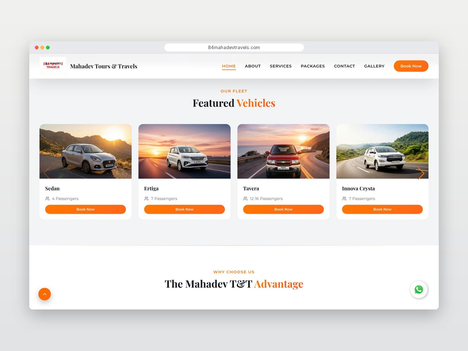 Featured Vehicles fleet carousel on desktop
