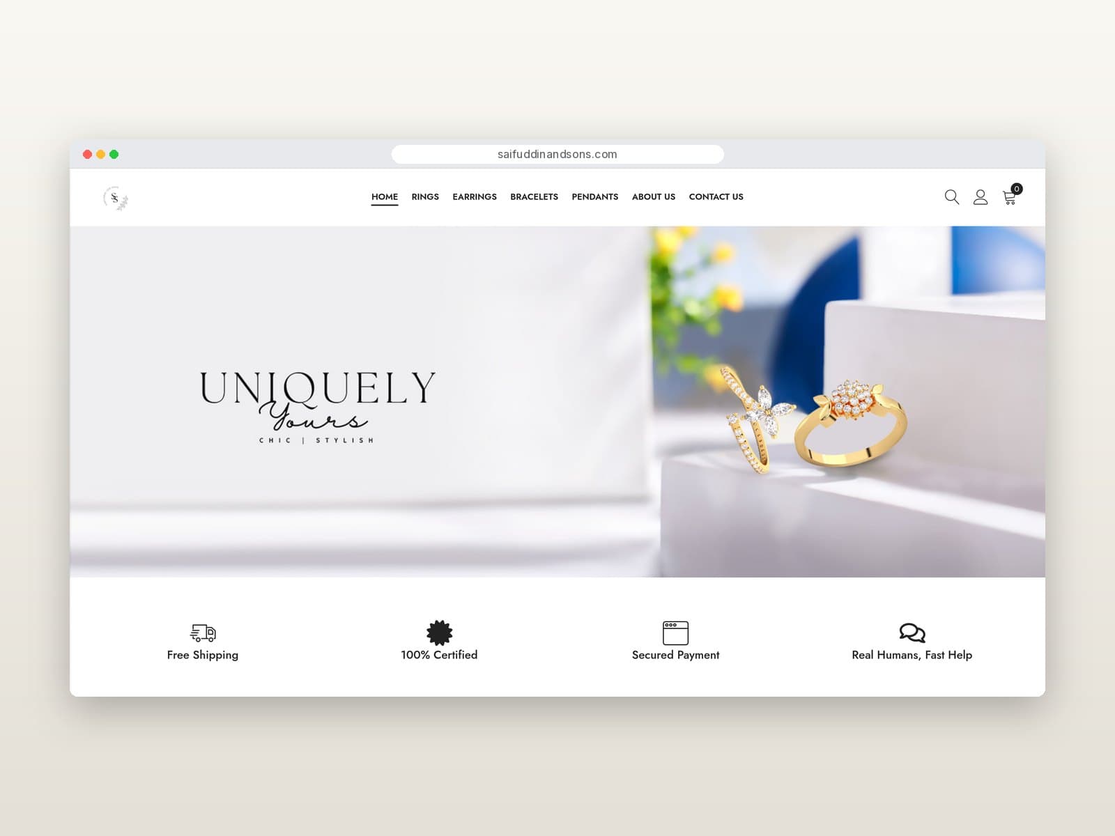 Homepage hero slider and trust highlights
