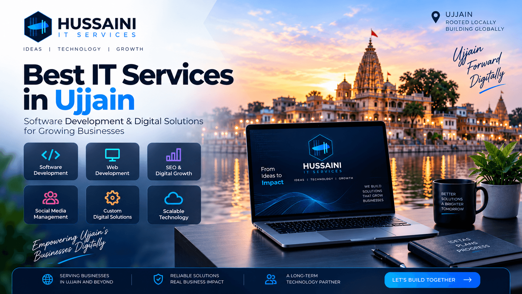 Best IT services in Ujjain including software development, web development, SEO, digital marketing, and scalable technology solutions by Hussaini IT Services.