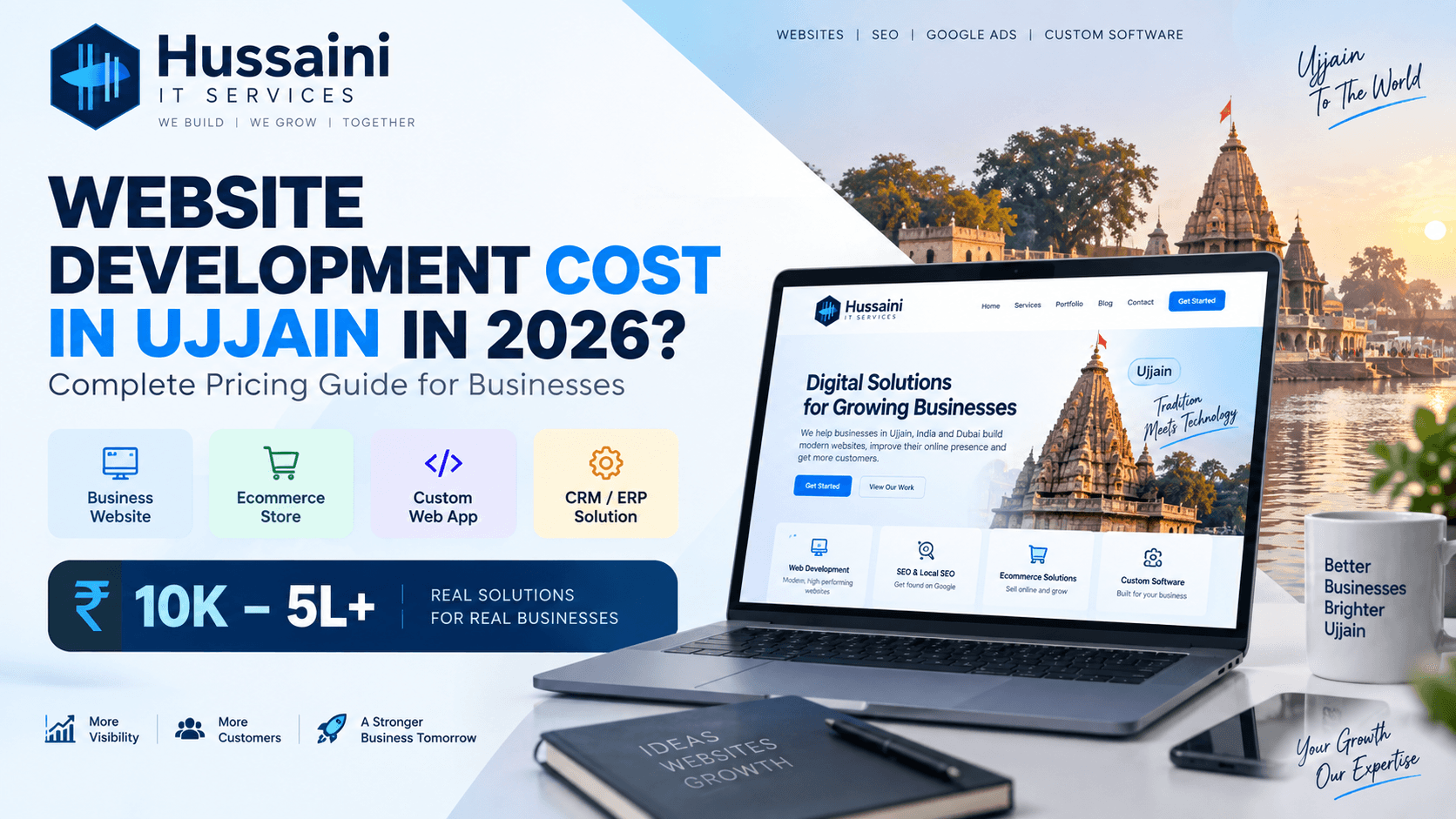 Website development cost in Ujjain 2026 pricing guide for businesses