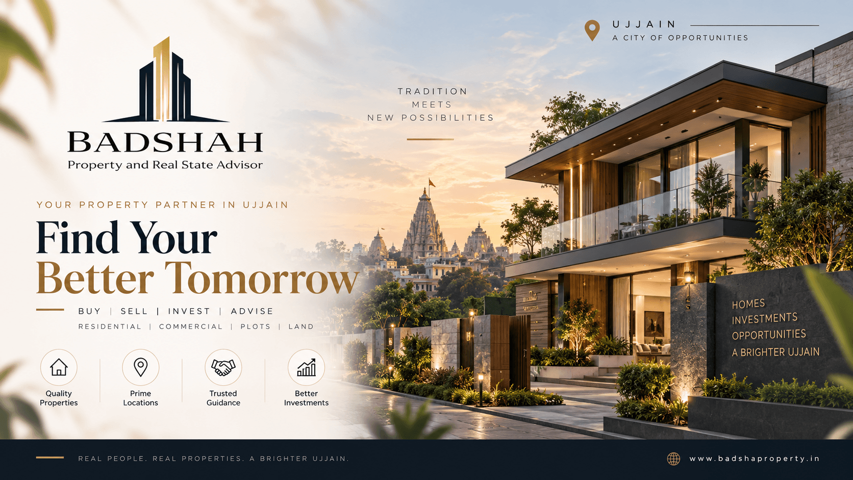 Badsha Property Ujjain real estate website showcasing properties and real estate opportunities